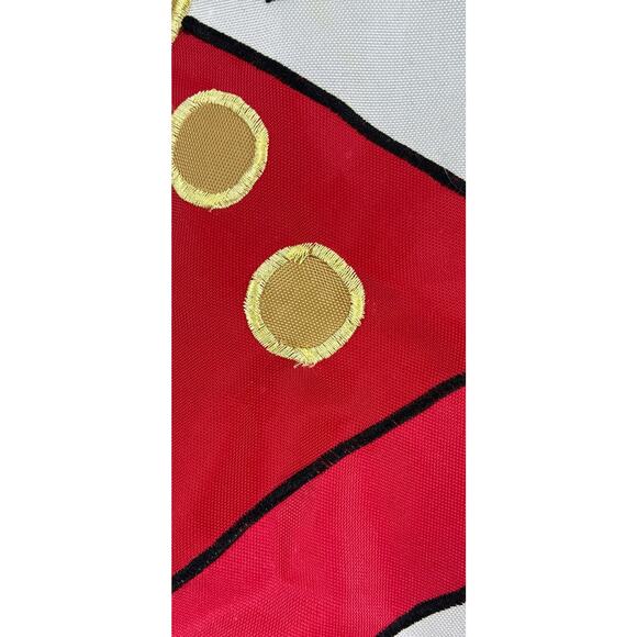 Juggling Christmas Bulbs Colorful White Bear Embroidered Hvywght Outdoor Flag - Picture 2 of 7